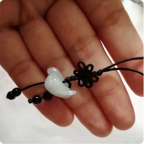 天然翡翠中国结鸳鸯手机链玉石汽车钥匙扣u盘挂饰箫笛坠男女饰品