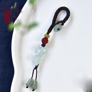 缅甸翡翠十二生肖玉马本命年红绳编织男女端午节脚链手机链包链