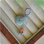 天然翡翠平安扣手机链挂件万能挂包挂男女款 饰品