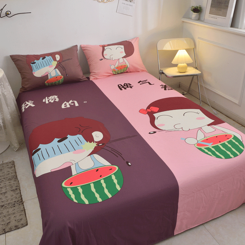 网红搞笑单床单单件被单卡通特价工厂直销清仓学生宿舍夏季被褥单