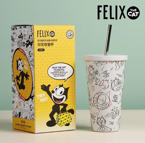 全新Felix The Cat菲力猫系列印花吸管杯