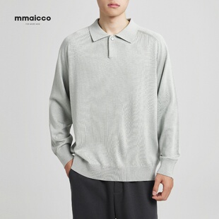 新款 男2025冬季 桑蚕丝混纺毛衣外套男 一粒扣翻领针织衫 墨麦客男装
