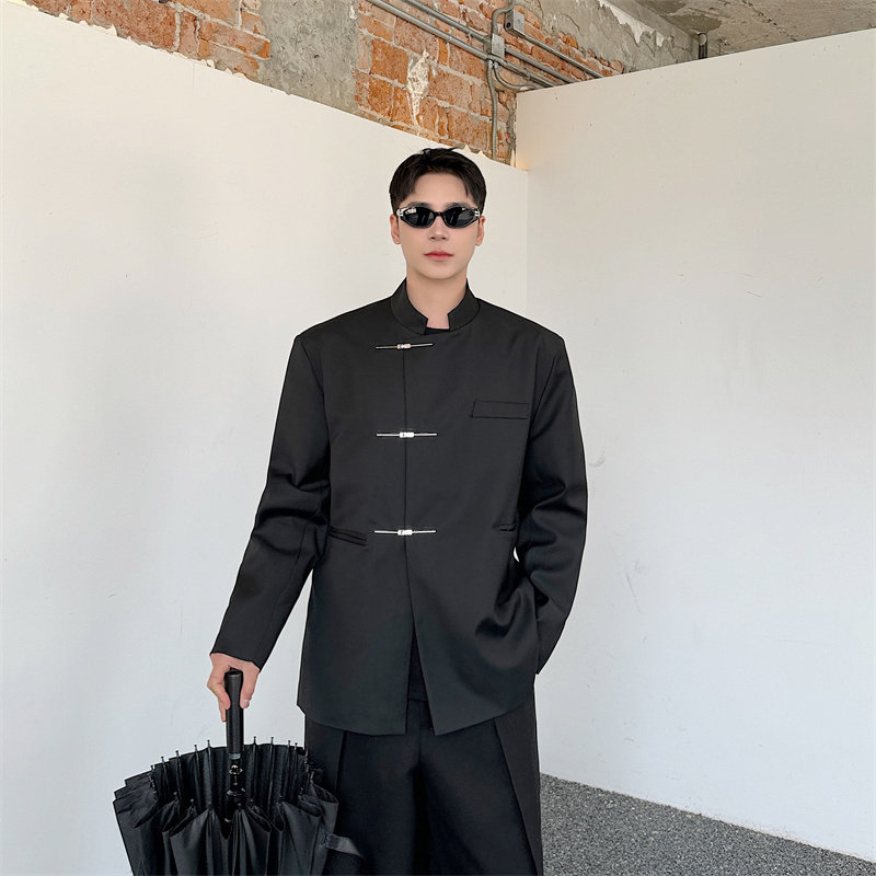 新中式中山装立领西装外套男结婚订婚礼服西服外套P125，男装西服套装，星座1009（原B233）