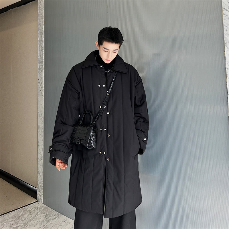 韩版休闲商务中长款棉服大衣男P155,男装棉衣,星座1009（原B233）