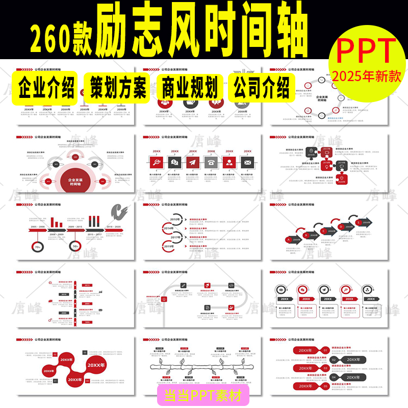励志商务公司企业发展历程大事记时间轴线可视化信息图表PPT模板