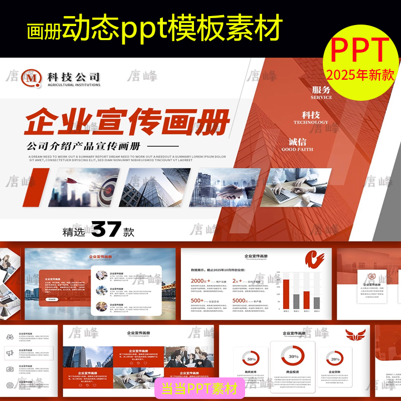 企业宣传公司文化产品介绍大气简约商务多图画册动态ppt模板素材