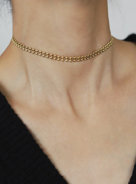 镀18K金高级金色麦穗颈链项链