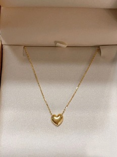 不掉色~高级法式金色小爱心项链女镀18K金锁骨链ins夏颈链配饰
