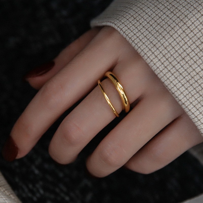 轻奢简约ins冷淡风女不掉色戒指