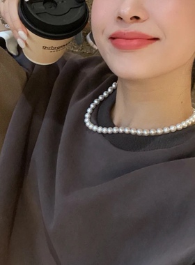 小灯泡韩国ins私藏精致温婉优雅珍珠项链气质简约设计感不掉色
