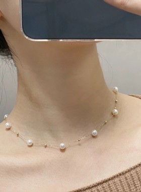 进口珍珠气泡女项链不掉色