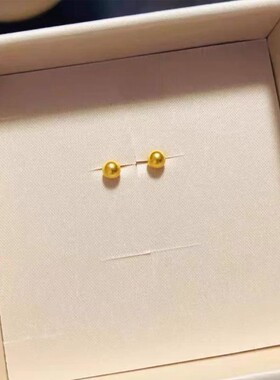 高品质小金豆耳钉不掉色女