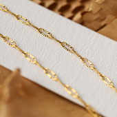 INS风小众法式 轻奢复古叠戴压花链条项链锁骨链不掉色日韩