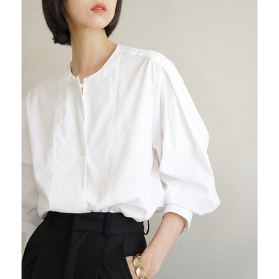 纯色衬衫宽松长袖百搭