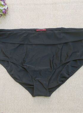 F217外贸原单高品质时尚黑色高腰大尺码包臀比基尼泳裤22号