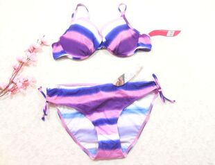 比基尼泳装 F217外贸原单高品质时尚 彩色扎染钢圈聚拢款