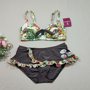 F585外贸原单高品质时尚 花色三角聚拢性感比基尼泳衣特价