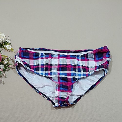 F610外贸原单高品质时尚格子三角中腰包臀比基尼女士泳裤