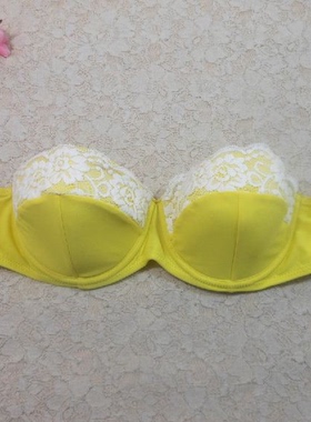 F280外贸原单高品质时尚黄色钢圈聚拢款比基尼泳衣