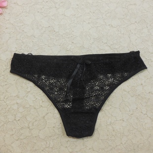 F127黑色性感时尚 打底裤 舒适透气内裤 ****丁字裤 女三角裤 外单
