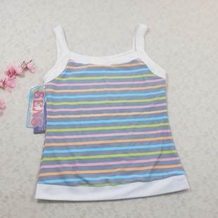 F399内单泳衣女背心条纹性感三角系绳度假沙滩比基尼泳装 L号