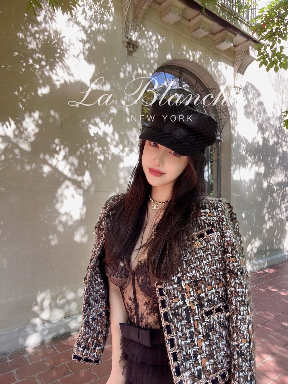 报童帽人间赫本网纱报童帽优雅