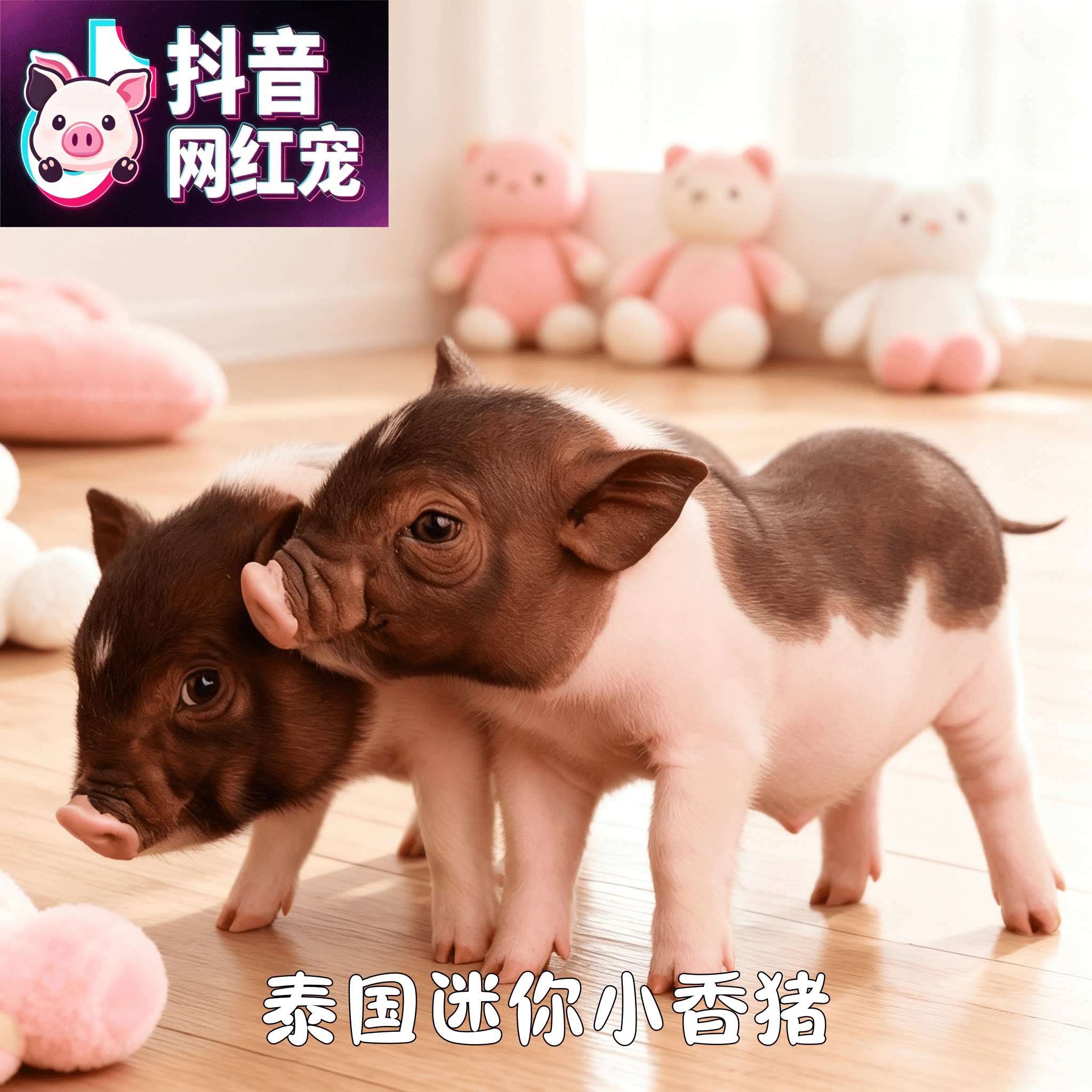 小型可爱萌宠网红泰国迷你小香猪活体长不大宠物猪幼崽活物猪