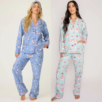 PJ Savage Flannel Pajama Set秋冬磨毛加厚睡衣套装女家居服