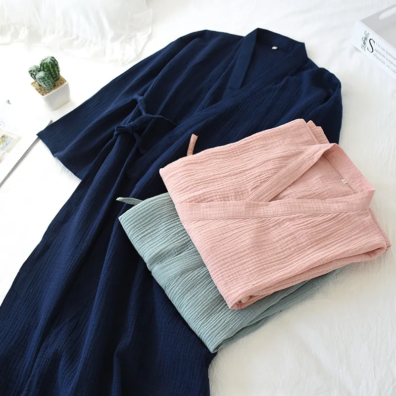 情侣睡袍梭织棉双层纱布男女家居袍大码睡衣水洗棉纱浴衣绉布薄款,女士内衣/男士内衣/家居服,睡袍/浴袍,淘宝优惠券,粉丝福利购,淘宝优惠卷