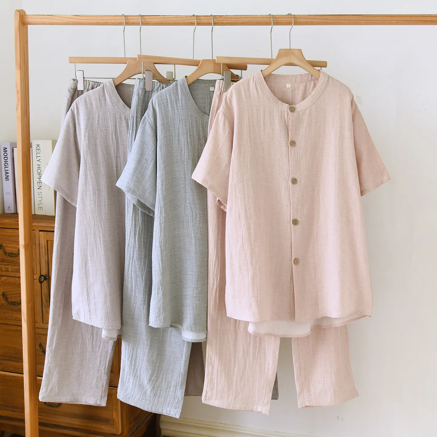 短袖长裤情侣睡衣大码家居服简约风男女士薄款夏季睡衣天丝麻家居,女士内衣/男士内衣/家居服,睡袍/浴袍,淘宝优惠券,粉丝福利购,淘宝优惠卷