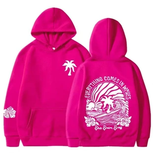 欧码 Sunsets卫衣连帽衫 女士落肩袖 Chasing 印花 螺纹 20252025新版