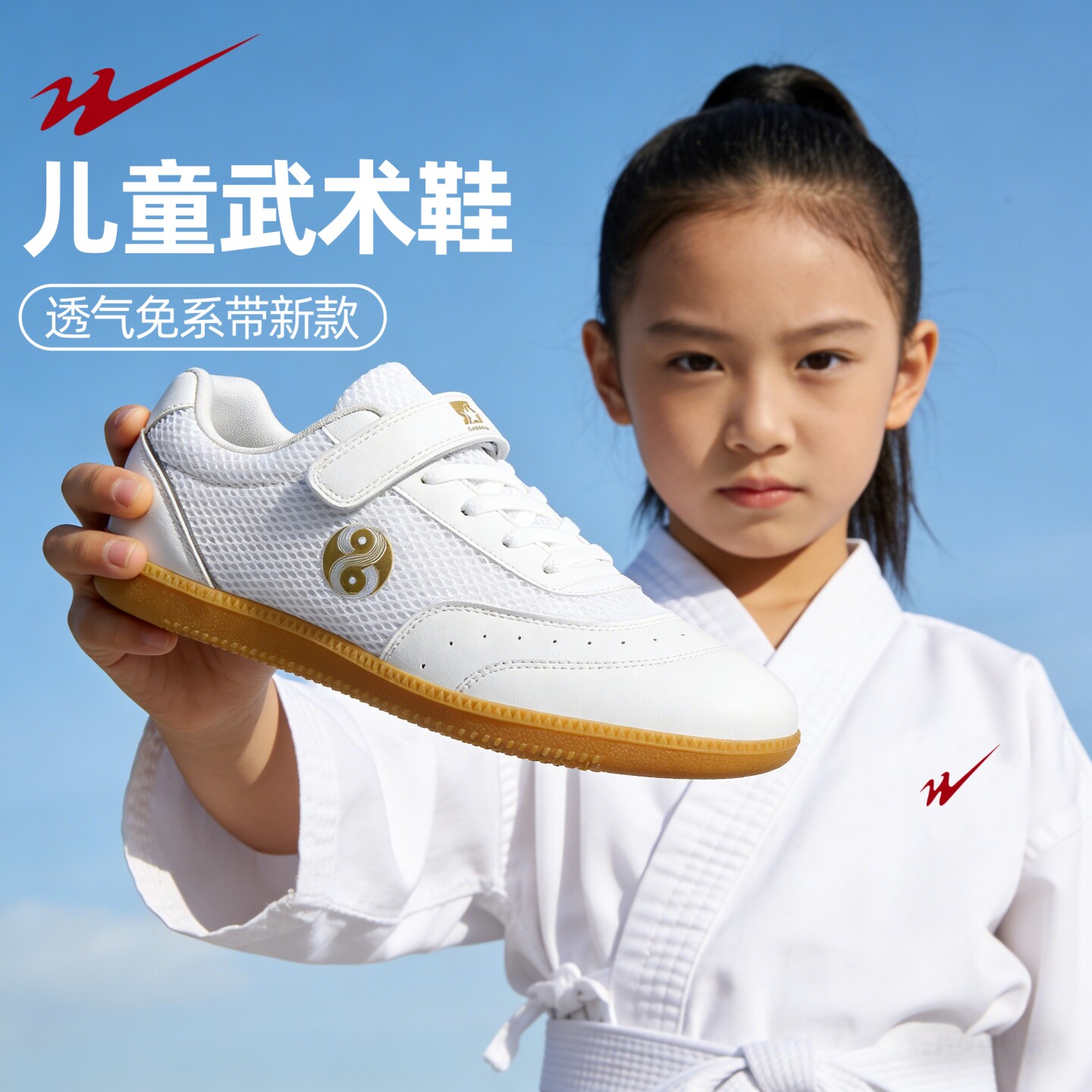 双星儿童武术鞋女童太极拳鞋练功鞋软底牛筋底太极鞋男童运动鞋女