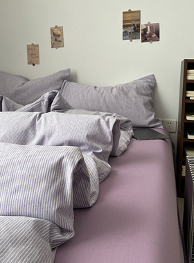 A类纯棉全棉四件套床上用品2025新款床单被套床笠学生宿舍三件套4