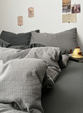 A类床上四件套纯棉全棉2025新款被套被罩床单学生宿舍三件套床笠4