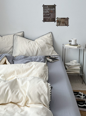 ins四件套纯棉全棉床单磨毛床上用品被套被罩床笠宿舍学生三件套4