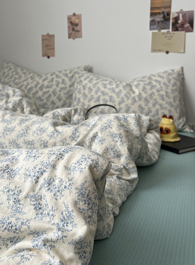 A类纯棉全棉床上四件套2025新款被罩床单被套学生宿舍三件套床笠4