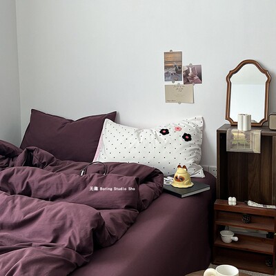 ins风水洗棉四件套学生三件套