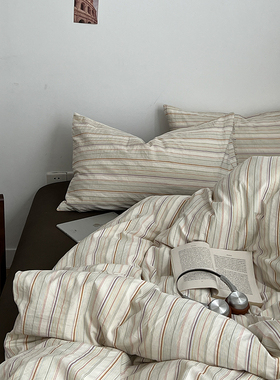 A类四件套纯棉全棉床上用品2025新款被罩被套床单学生三件套床笠4