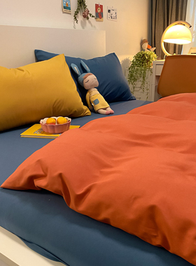 ins混搭四件套纯棉全棉1.5/1.8床上用品床笠款单人学生宿舍三件套