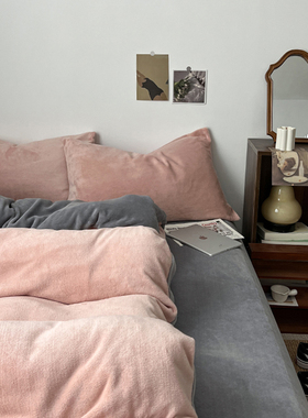 加厚保暖牛奶绒四件套床上用品被罩床单珊瑚绒被套冬季三件套床笠