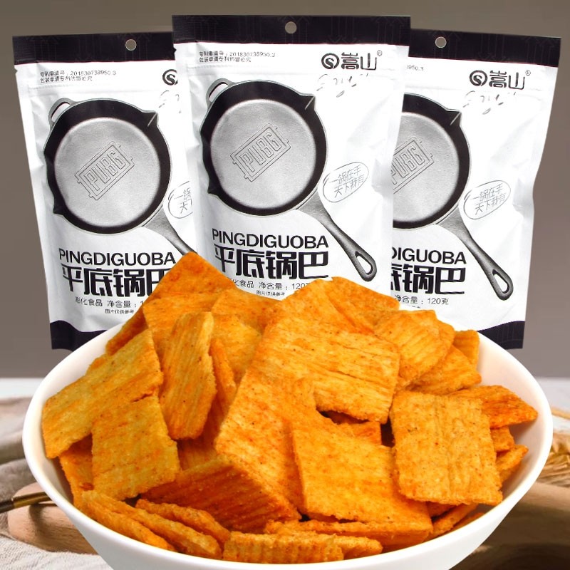 嵩山平底锅巴120g香辣牛排五香