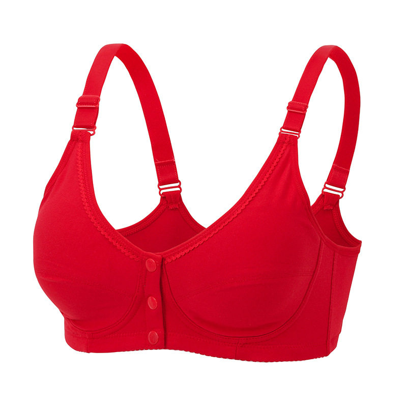 少女大码本命年大红色前扣背心学生纯棉无海绵无钢圈舒适运动文胸