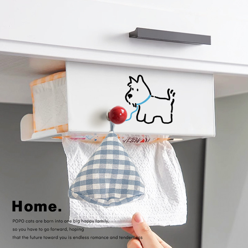 牵绳小狗厨房纸巾架免打孔抽纸盒壁挂式卫生间洗脸巾收纳盒倒挂,家庭/个人清洁工具,卷纸器/纸巾架,淘宝优惠券,粉丝福利购,淘宝优惠卷