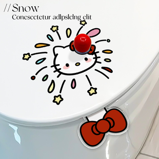 烟花小猫厕所马桶提盖器创意坐便马桶掀盖器卡通马桶贴装饰提拉手