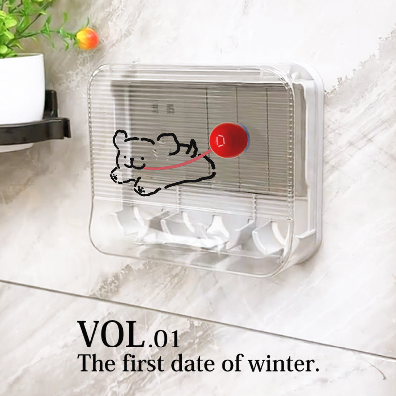 红球小狗卫生间插座防水罩二位开关面板保护罩透明防水盒防溅盒