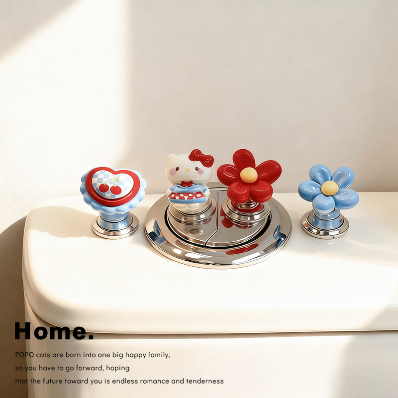 马桶按压器可爱厕所马桶冲水按钮