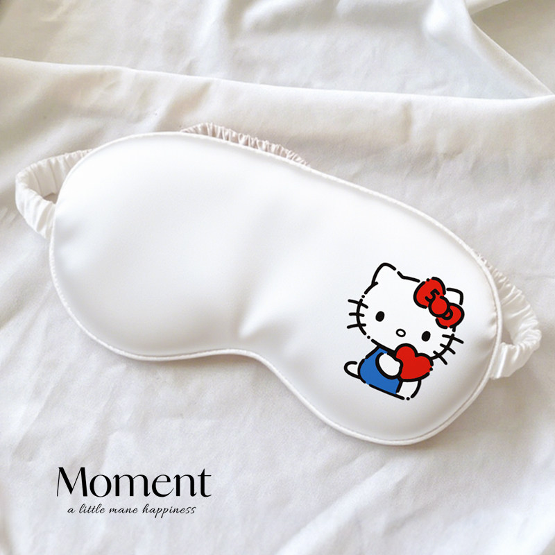 可爱kitty儿童眼罩遮光睡眠真丝眼罩缓解眼疲劳助眠睡觉眼罩0压感