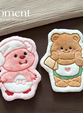 可爱loppy浴室擦手巾挂式超强吸水加厚厨房擦手抹布家用儿童毛巾