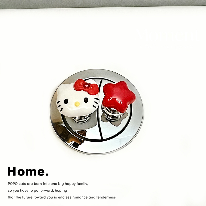 可爱马桶按压器坐便马桶冲水按钮