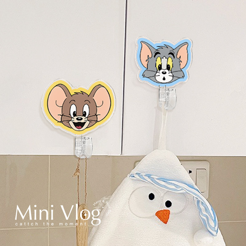 可爱猫鼠挂钩强力粘胶浴室擦手巾毛巾挂勾无痕卫生间粘钩免打孔,家庭/个人清洁工具,粘钩,淘宝优惠券,粉丝福利购,淘宝优惠卷